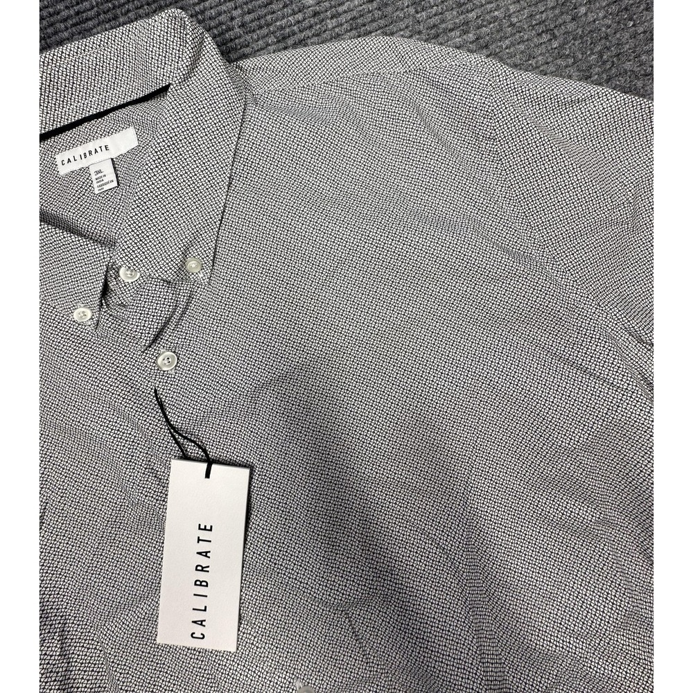 Calibrate Shirt Mens 3XL Drawn Geo Print Button Down Long Sleeve Casual